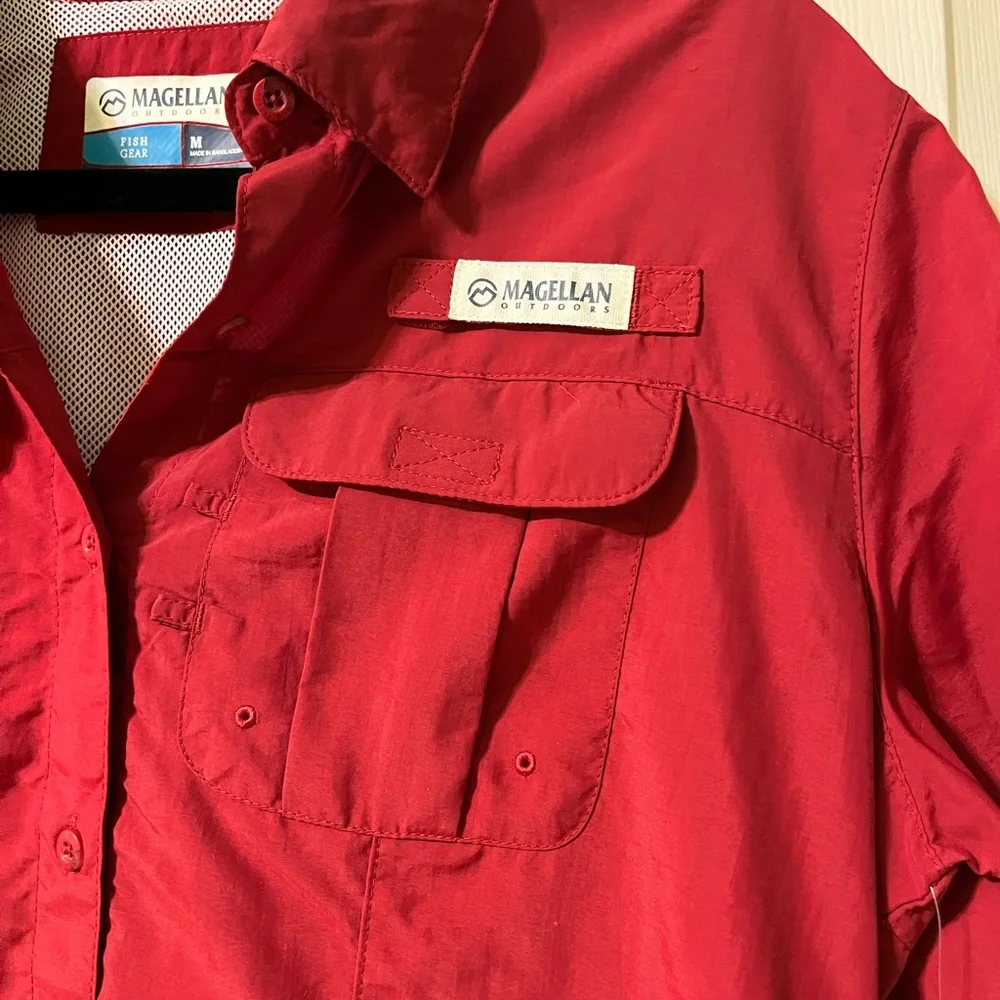Magellan Outdoors Red Relaxed Fit Shirt - Picture 4 of 6
